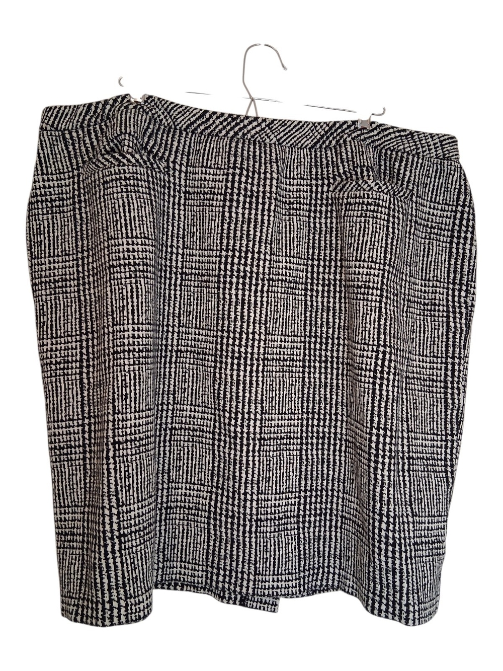 Talbots Black & White Glen Plaid Cotton Knit Pencil Skirt Size 22W
